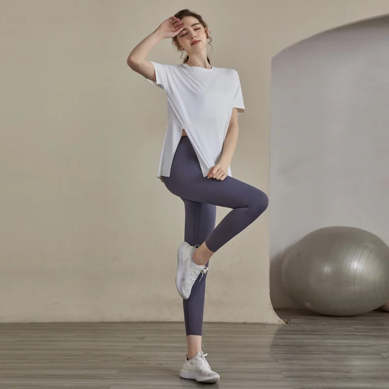 Women Loose Yoga Shirts Sport Quick Dry Breathable T-shirts Gym Fitness Sweatshirt Tops Running Workout Short Sleeve Sports Waer