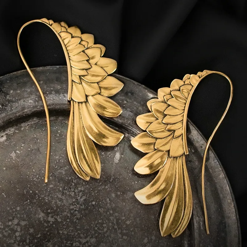

Vintage Angel Wings Earrings For Women Retro Feather Dangle Hook Earrings Fashion Ear Party Jewelry Gift Drop Shipping Brincos