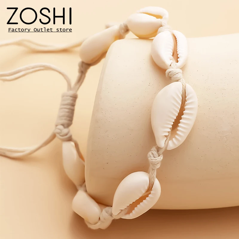 

Женский плетеный браслет ZOSHI, браслет из ракушек, Пляжное Ювелирное Украшение