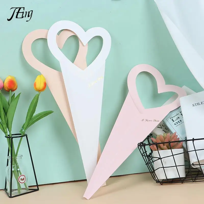 

Kraft Paper Flower Bags Rose Florist Wrapping Gift Box Flower Packaging Creative Handle Box Home Decoration 18*46.5cm