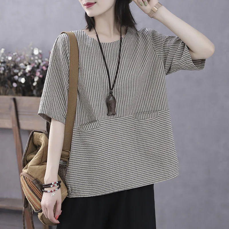 Новинка 2022 модная летняя футболка женская с круглым вырезом и коротким рукавом в