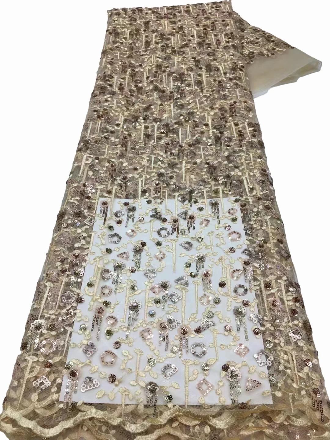 Новая Тюлевая кружевная ткань с блестками и алмазной вышивкой Африканское