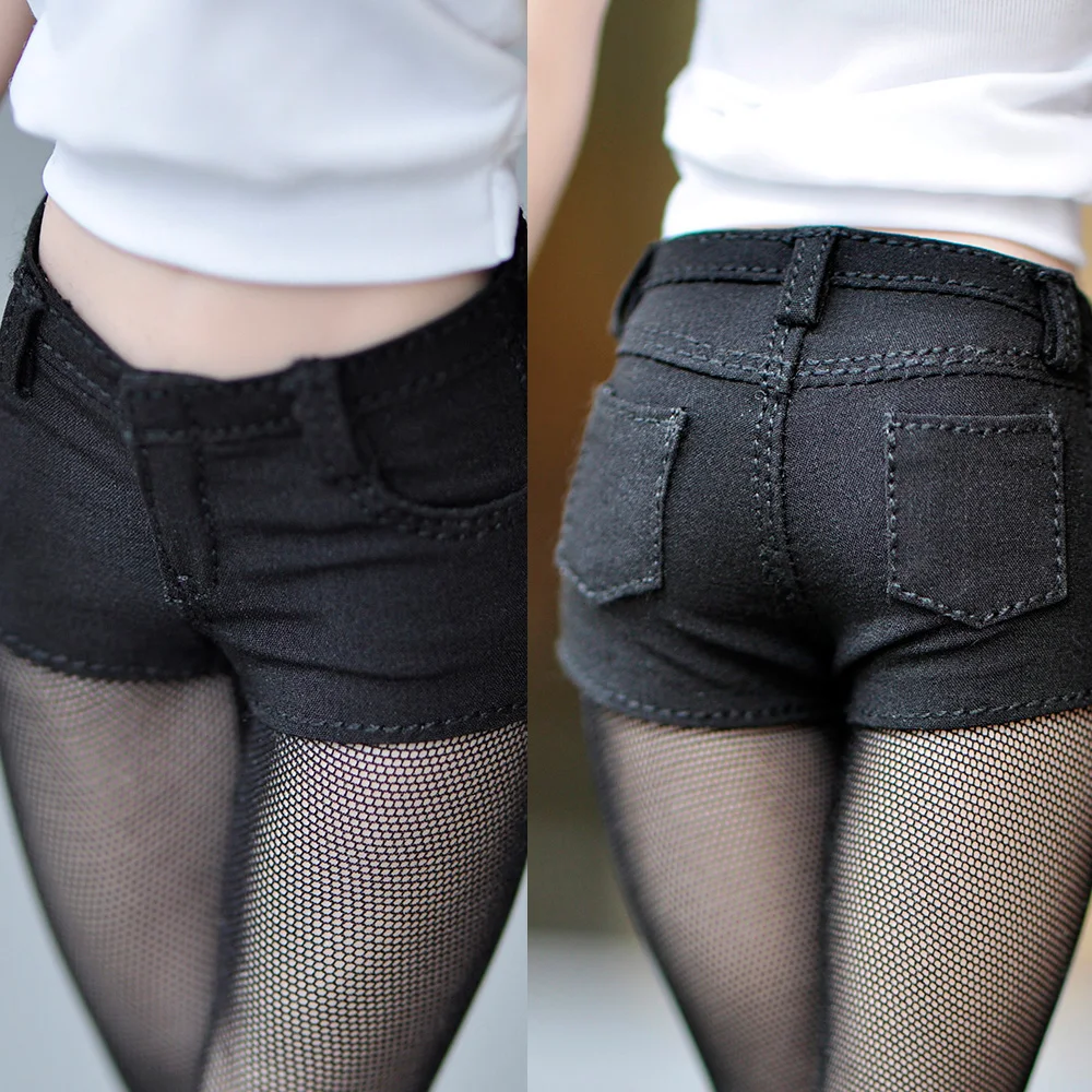 

Сексуальные двухслойные женские шорты в масштабе 1/6 с высокой талией, джинсовые мини-брюки, модель для 12-дюймовых экшн-фигурок