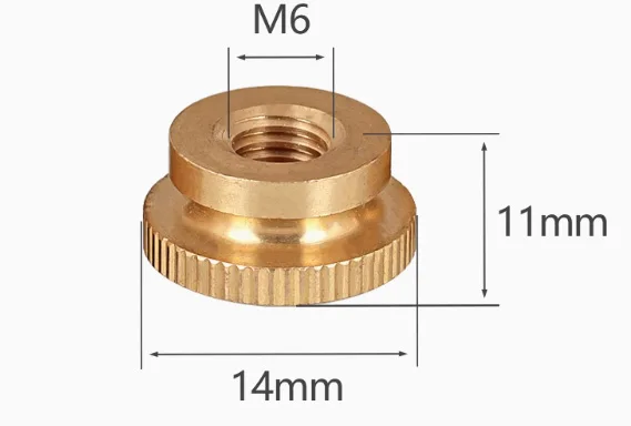 Латунная гайка ручного винта с высокой головкой/декоративная гайка с глухим отверстием M3-M8
