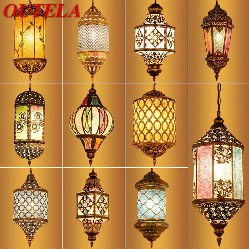 

OUTELA Modern Thai Pendant LED Lights Southeast Asian Creative Lantern Decor Hanging Ceiling Lamp For Home Dining Bedroom