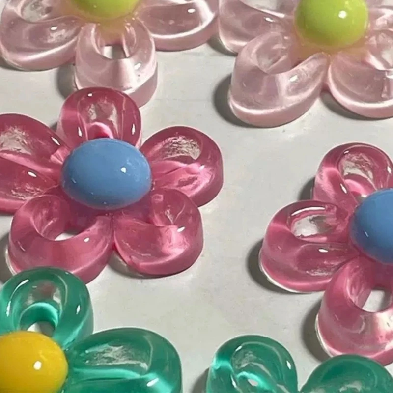 Разноцветное ожерелье с подвеской в ​​виде цветка акриловое бархатное цветком