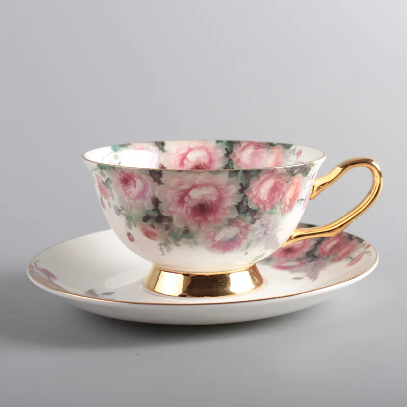 Кофейная чашка и блюдце из костяного фарфора в британском стиле керамическая