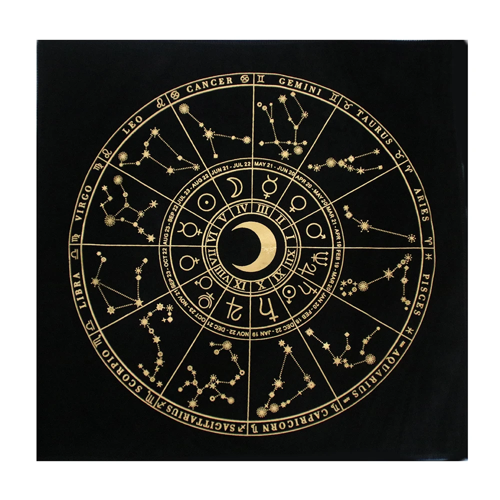 

Black Tablecloths Tarot Card Divination Halloween Tablecloth Black gold Fashion Decoration Alchemical Sigil Altar Astrology