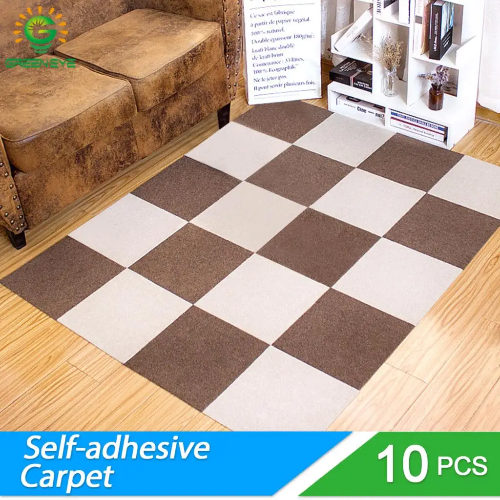 

10pcs Self Adhesive Floor Mats, Peel And Stick Floor Tiles Easy Installation DIY Home Furnishings Indoor Dining Room Carpets