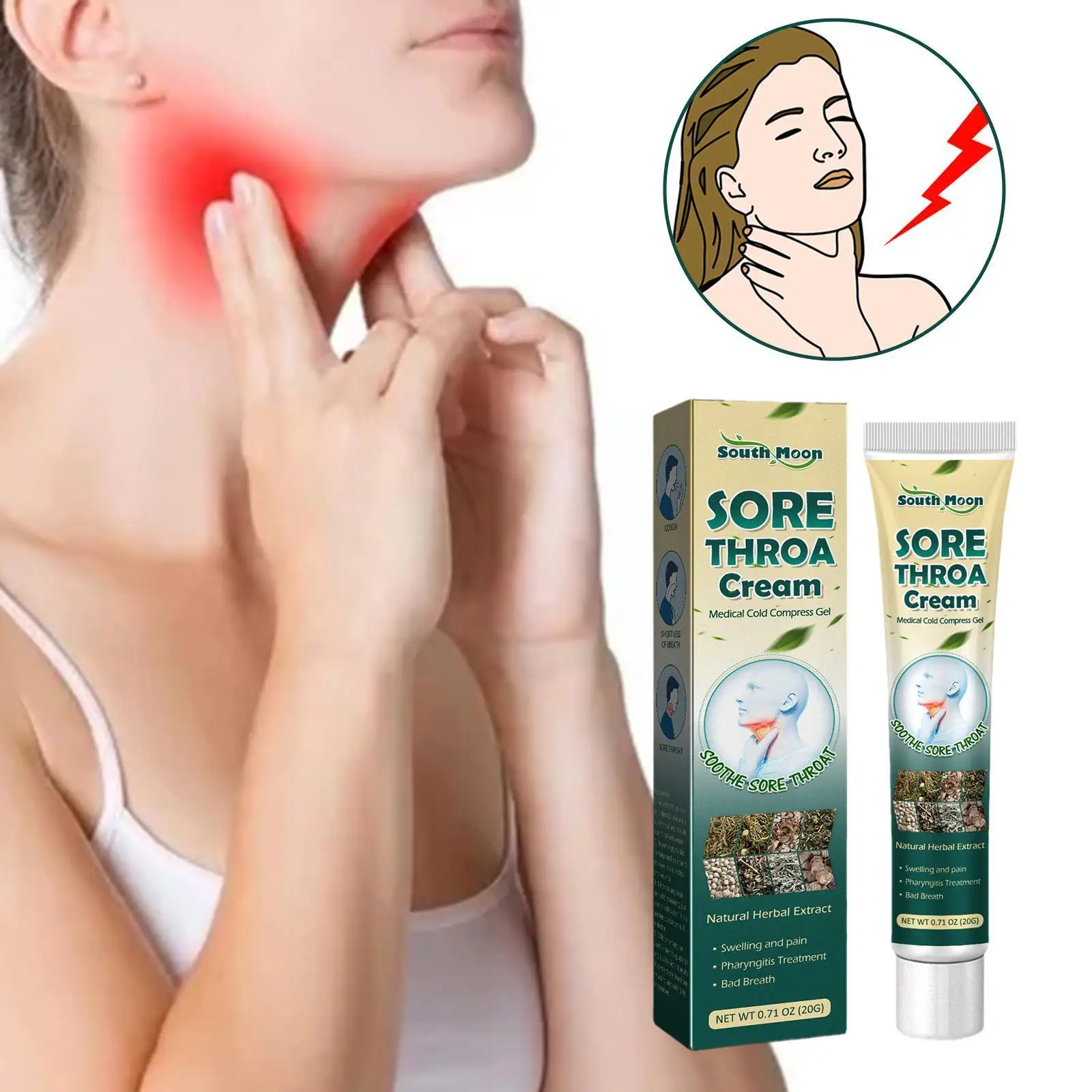 

Женская мазь для снятия симптомов горла, 20 г, Q0R7
