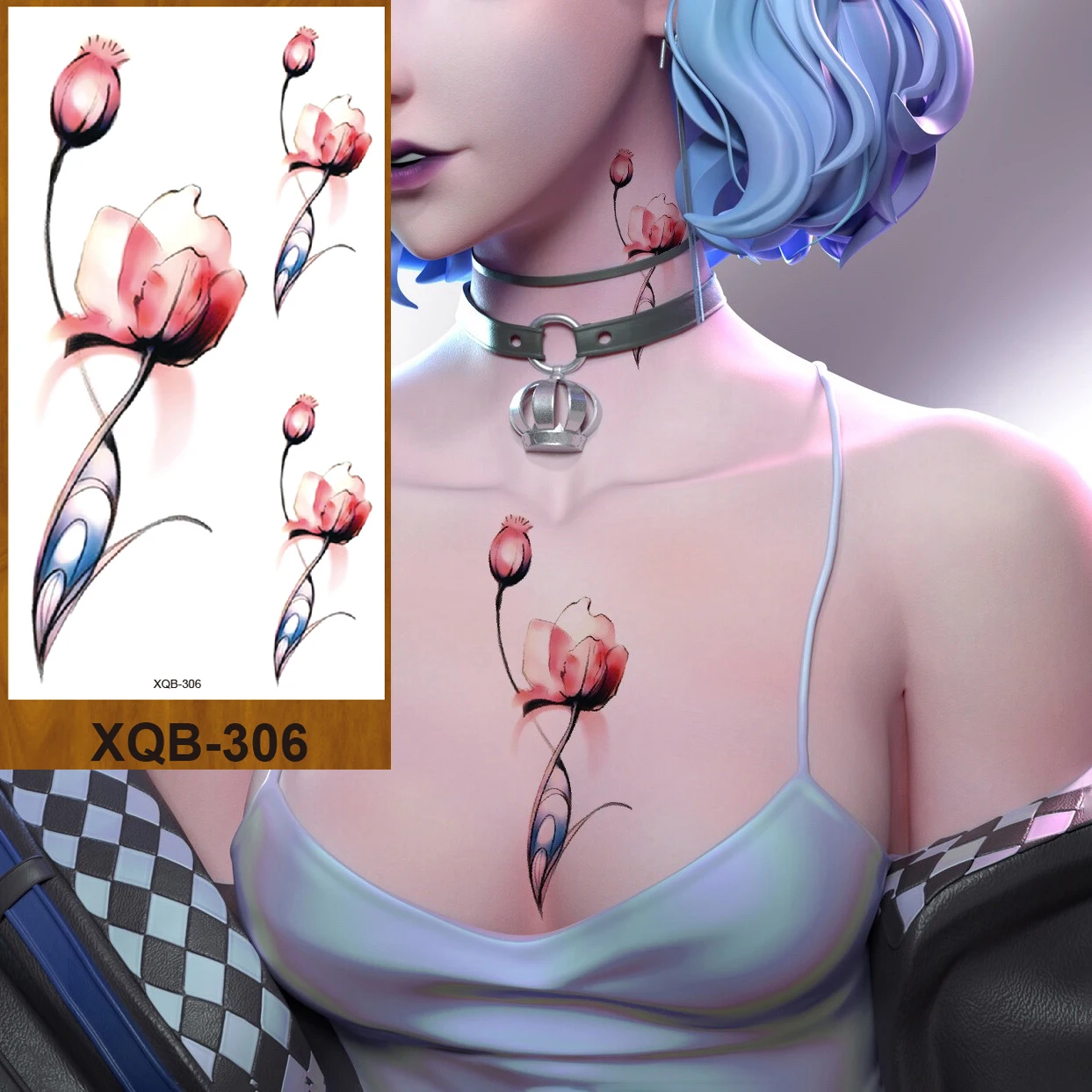 Временные тату-наклейки для женщин девушек рук ягодиц груди искусственные тату