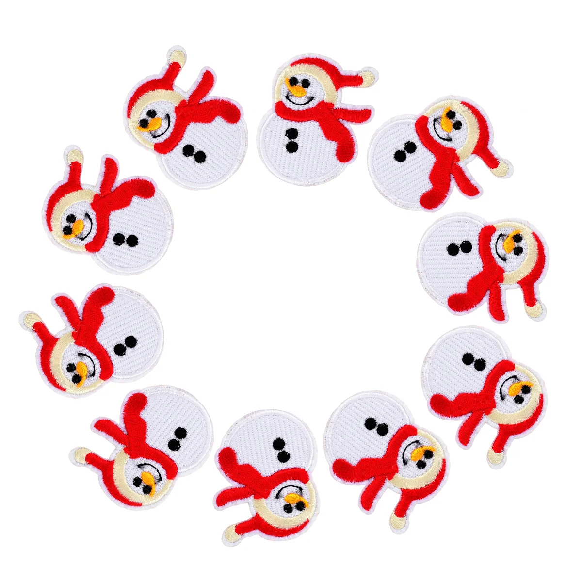

Patchesiron Christmas Patch Clothingsnowman Applique Appliques Sew Embroidered Repair Clothes Sewing Xmas Stickers Diy