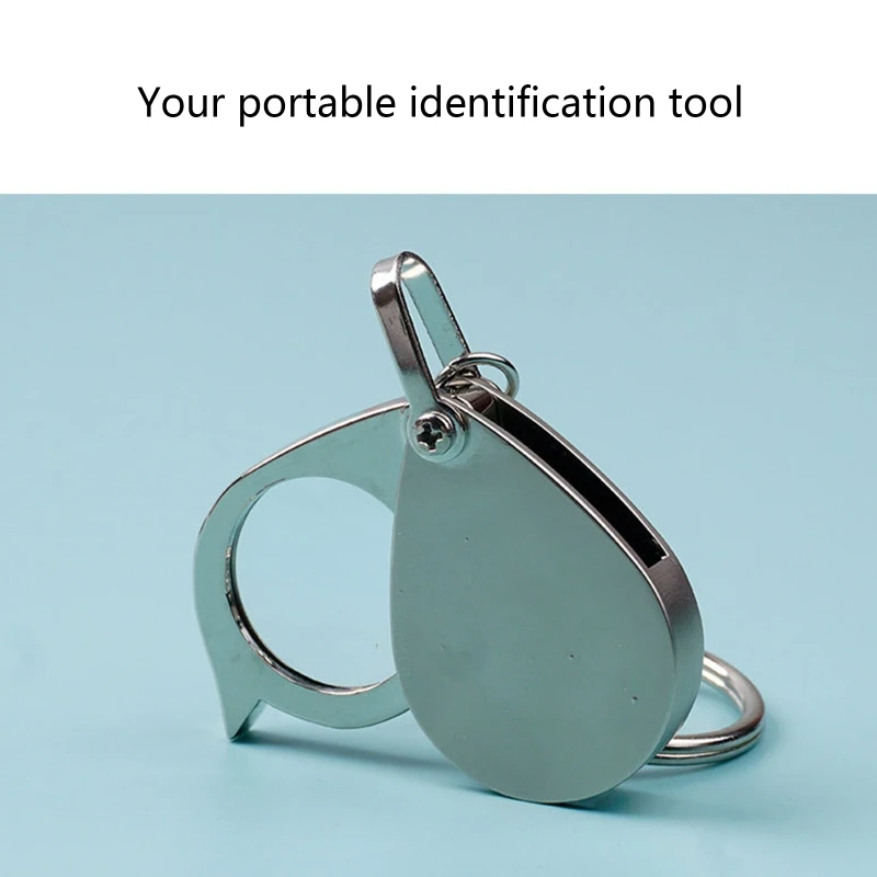 

Portable Pocket Reading Magnifier 10X Folding with Metal Jewellery Magnifier Magnifying Eye Glass Lens Keychain Gift