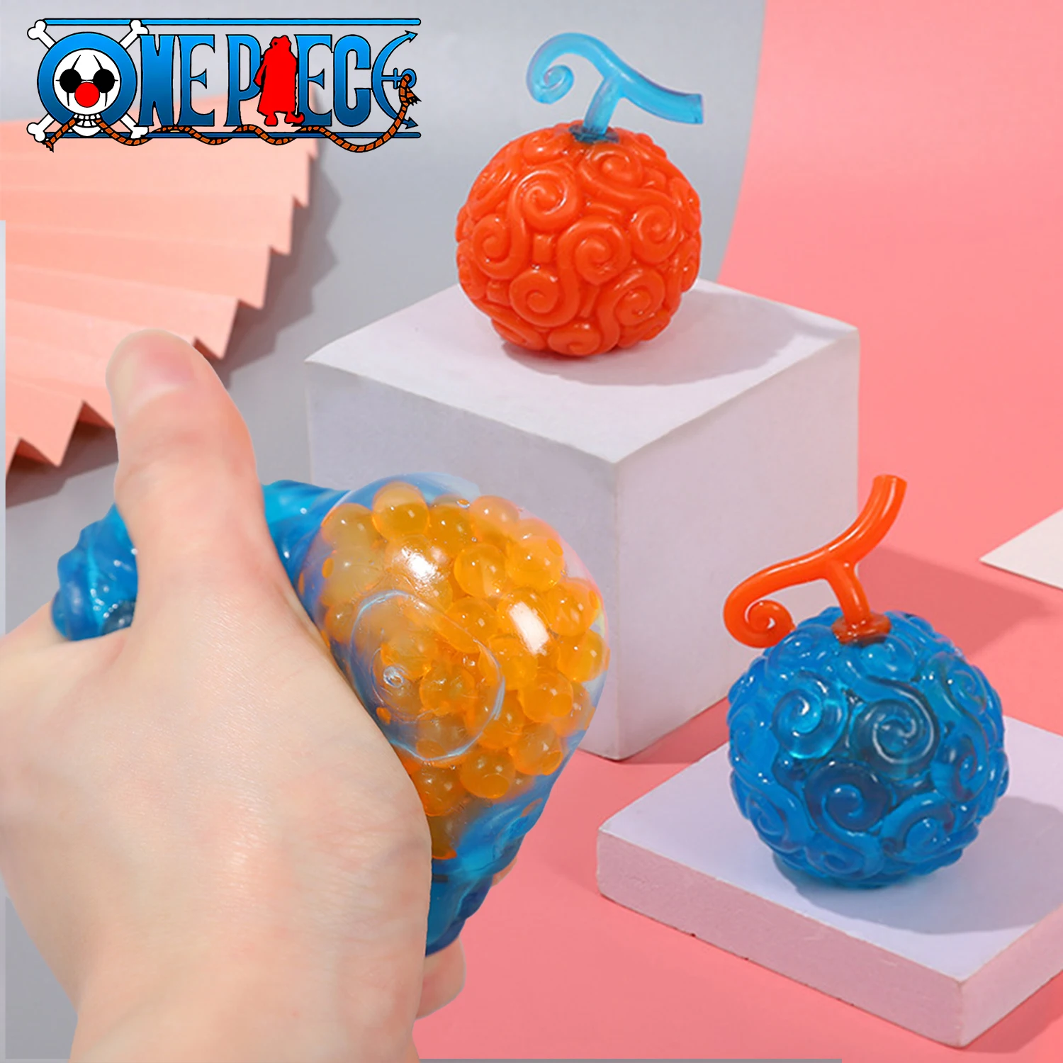 

Anime One Piece luffy Gk Demon Rubber Devil Fruit Model Toys Squeeze Bubble antistress Cube Decompression Collection Child Gifts