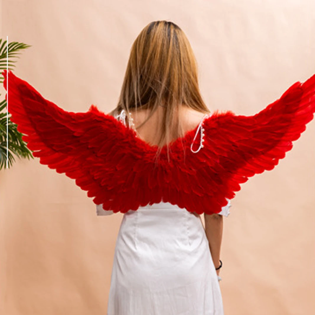 Белый угол косплей для взрослых черный Дьявол Крылья перьями крылья Хэллоуин