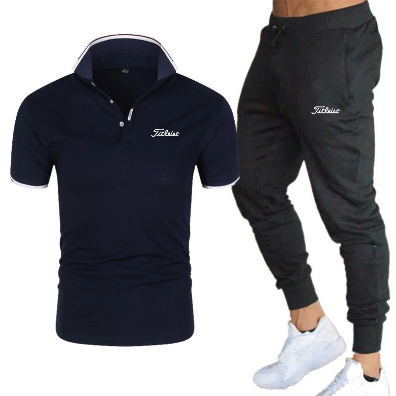 

New Golf Brand Summer Men's Tracksuit Men Polos Trouser Pants Two Piece Sets Golf Brand Male Polo Shirts Jogging Sportwear Suit