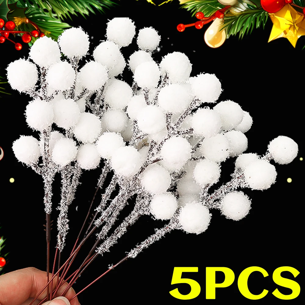 

Искусственные белые рождественские ягоды