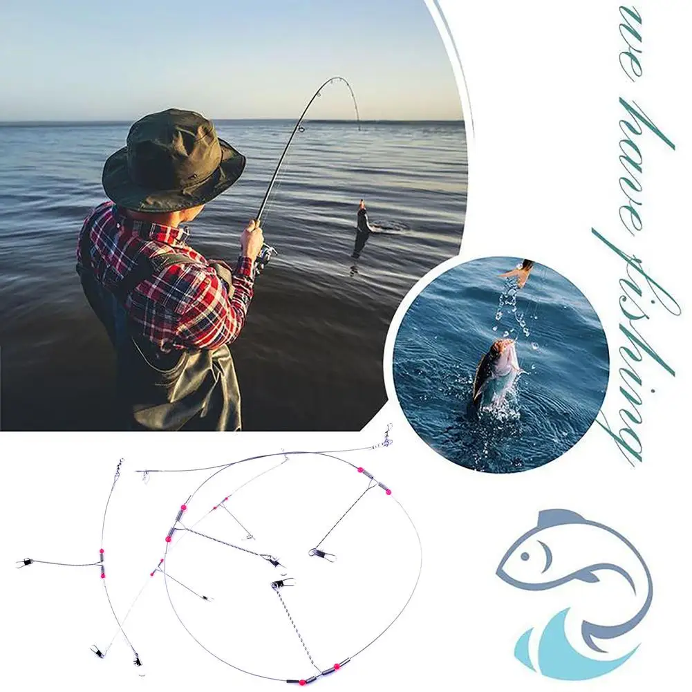 

Fishing Leaders Steel Wire Bottom Rigs With Swivels High-strength Wear-resistant Fishing Accessories
