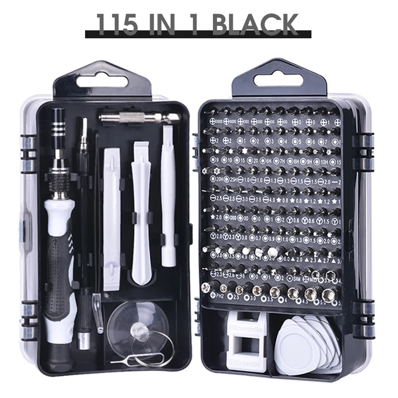 

SUGAW 115 IN 1 Mini Magnetic Screwdriver Set Glasses Phone Repair Torx Magnetizer Demagnetizer Vanadium Screwdriver Hand Tools