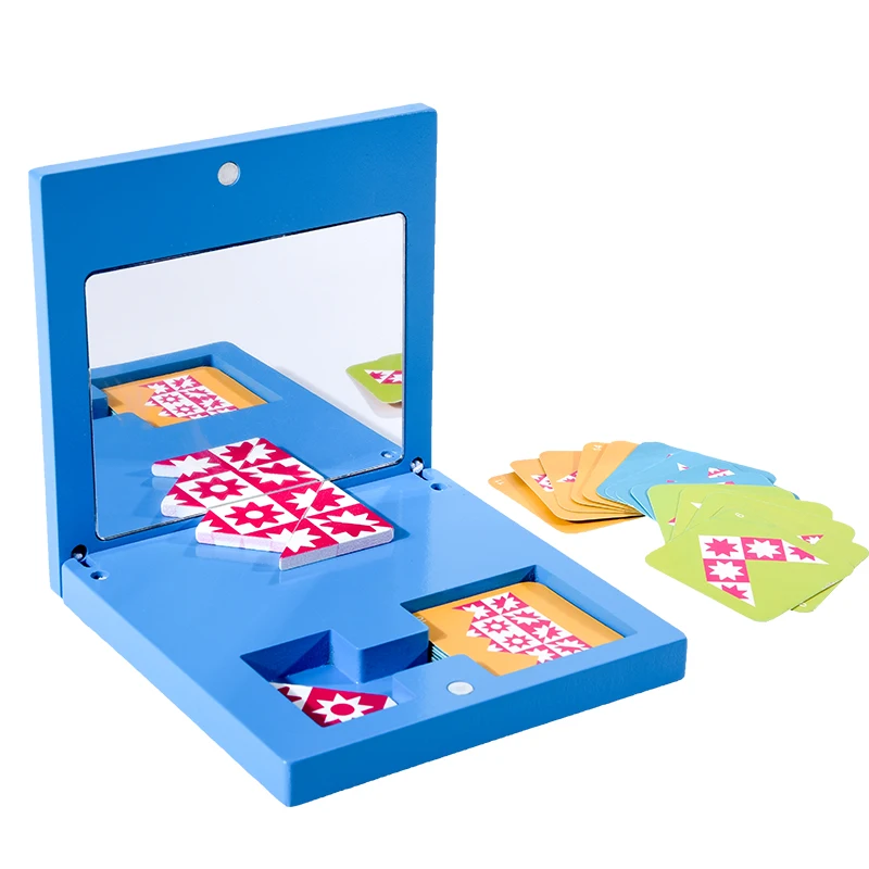 

Kids Montessori Wooden Toys Mirror Imaging Puzzle Educational Toys Space Cognitive Logic Tabletop Games Intellectual Sensory