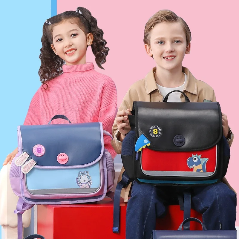 British Style Children Cartoon Horizontal Dinosaur Rabbit Backpacks New Girls Boys Cute Waterproof High-capacity School Bags Hot