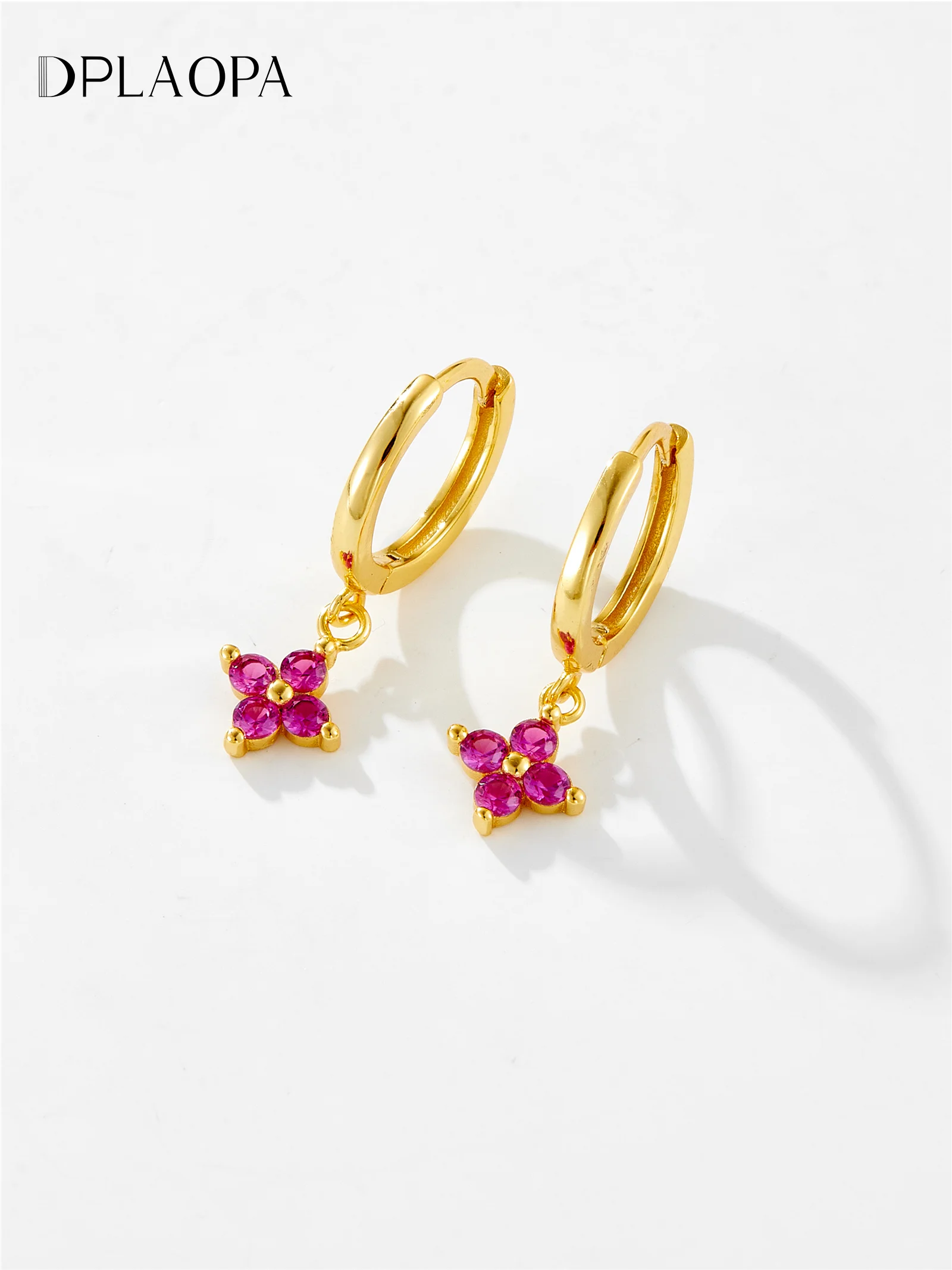 Серьги-подвески женские из серебра 925 пробы с цирконом