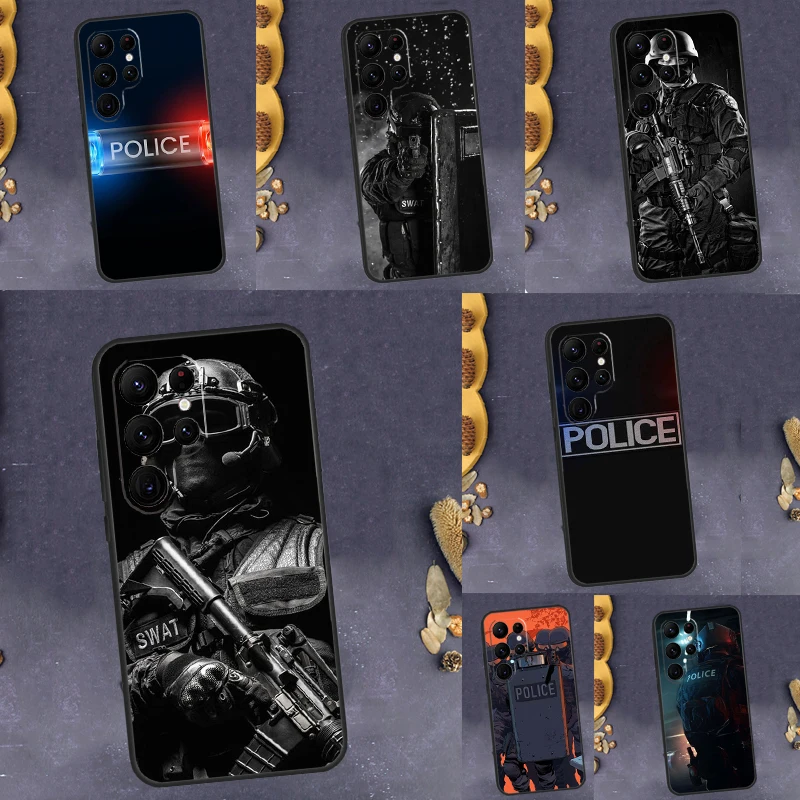Чехол Полицейский спецназ ФБР для Samsung Galaxy S23 Ultra S21 S22 Plus S20 FE S8 S9 S10 Note 10 Plus Note 20 Ultra
