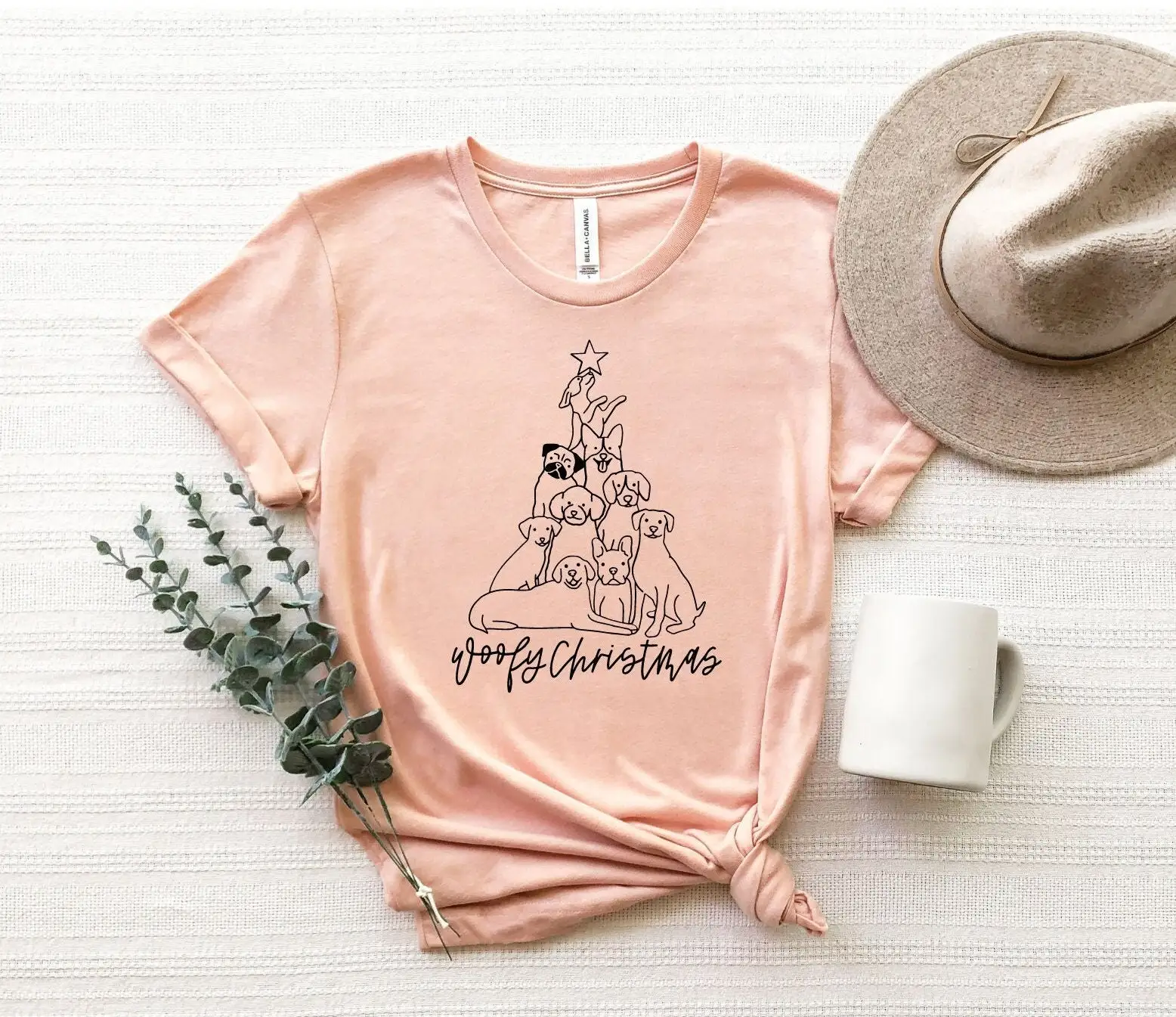 Рождественская футболка с изображением собак сабвуфер собаки дерева милый