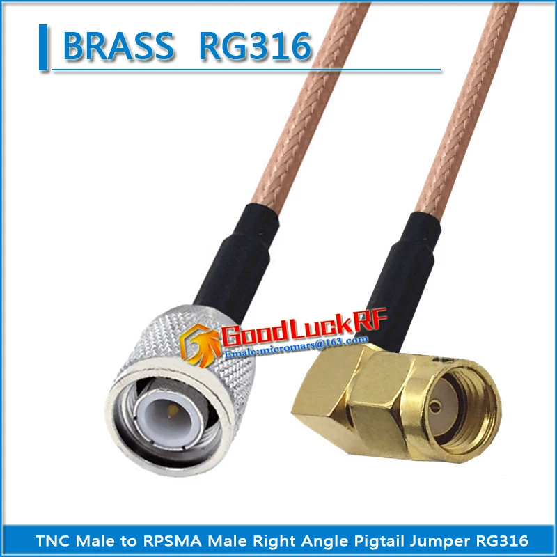 

1X штекер TNC-RP SMA RPSMA штекер, прямоугольный перемычка с отверстием под углом 90 градусов RG316, Удлинительный кабель для RPSMA радиочастотный разъем ...