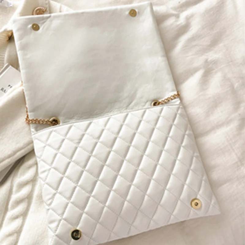 Spring Shoulder Bag Fashion Plaid Pu Leather Crossbody Bags for Women Large Envelope Handbags and Purses bolsa feminina 2023 New