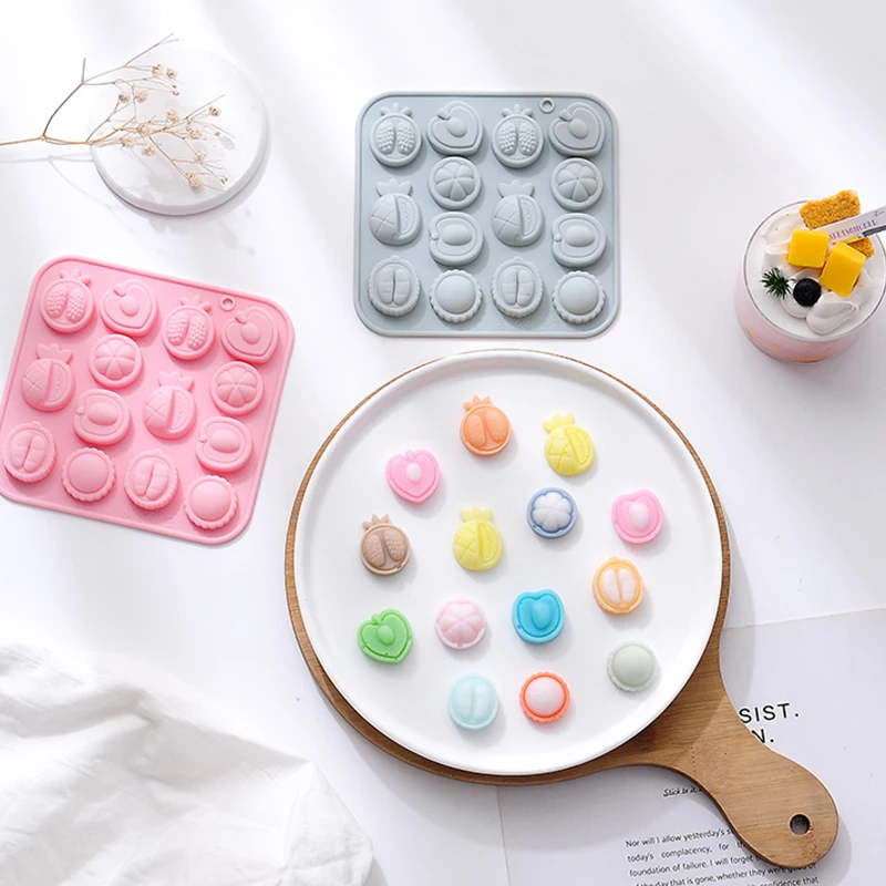 

Fruit Shape Chocolate Silicone Mold Diy Half-Cut Fruit Biscuit Pudding Fondant Baking Tool Mousse Cake Decoration Easy ToDemould