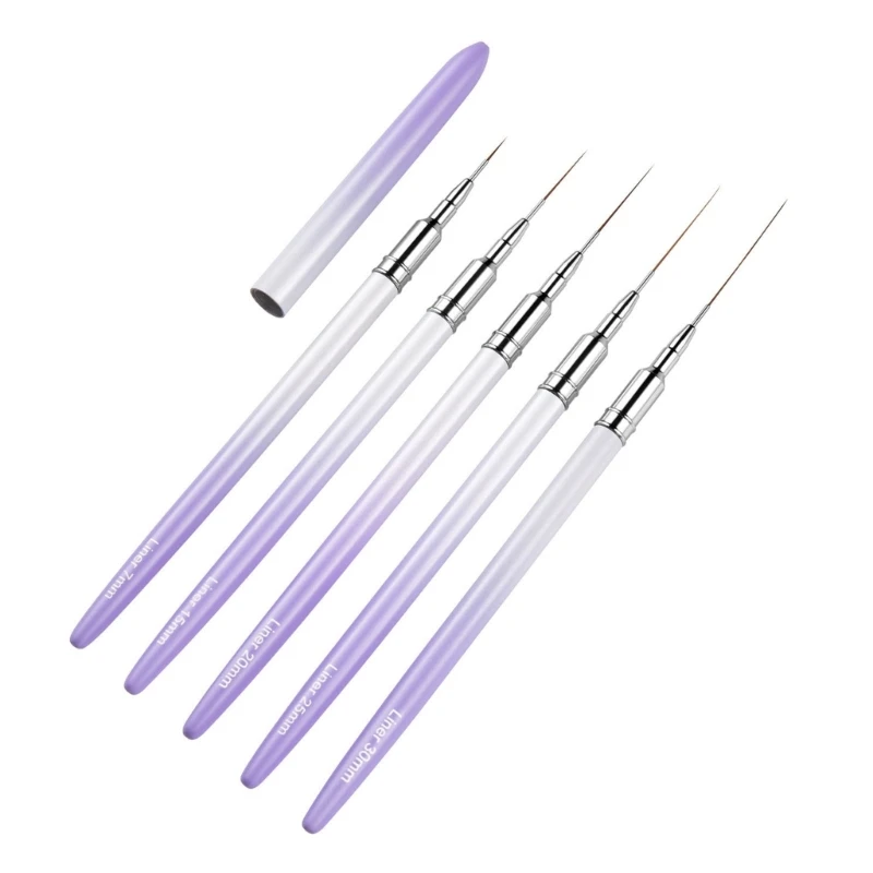 

Nail Art Liner Brushes Metal Handle Nail Drawing Pens,5 Sizes-Nail Art Brush