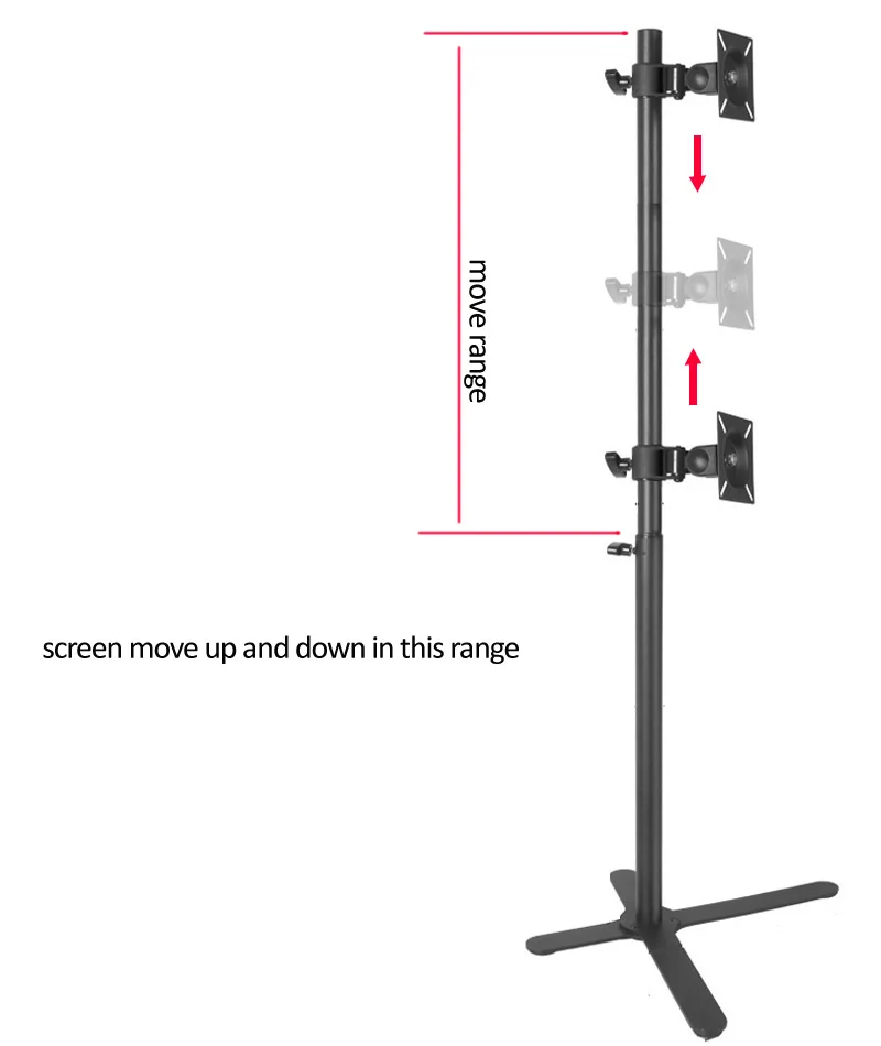 Напольная стойка для монитора регулируемая высота 2020 см 150 двойная 10-27 дюймов