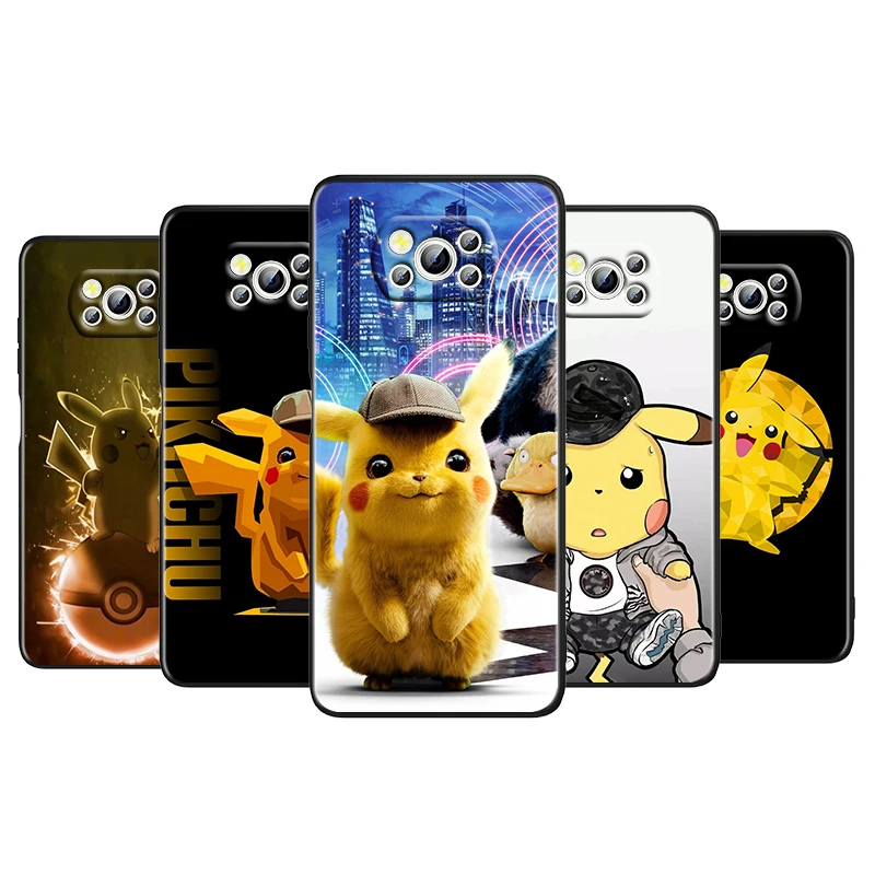 

Pokemon Pikachu Cute Anime For Xiaomi Poco M4 X4 X3 F3 GT NFC M3 C3 M2 F2 F1 X2 Pro Silicone Soft Black Phone Case Cover Capa