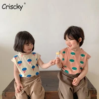 criscky kids baby girls boys popular t shirt short sleeve kids tops cotton childrens tops fashion toddler girl summer clothes