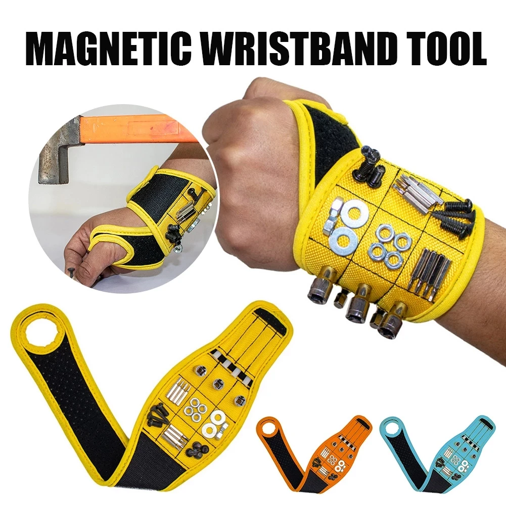 

Magnetic Wristband with Strong Magnets Holds Nails Drill Bit Gift for Father Boyfriend Belt Screw Holder Tool Storage Wrist