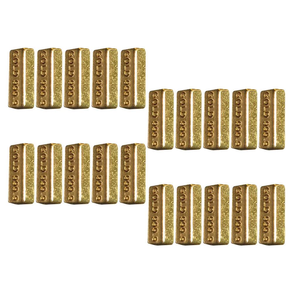 

20 Pcs Mini Brick Gold Bars Model Miniature Scene Decor Fish Aquarium Decoration The Tiny House Alloy Toys