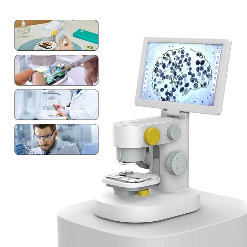 

9-inch HD Digital Microscope Foldable Touch Screen 1200X Optical MagnificationRechargeable Professional Smart Microscope Camera