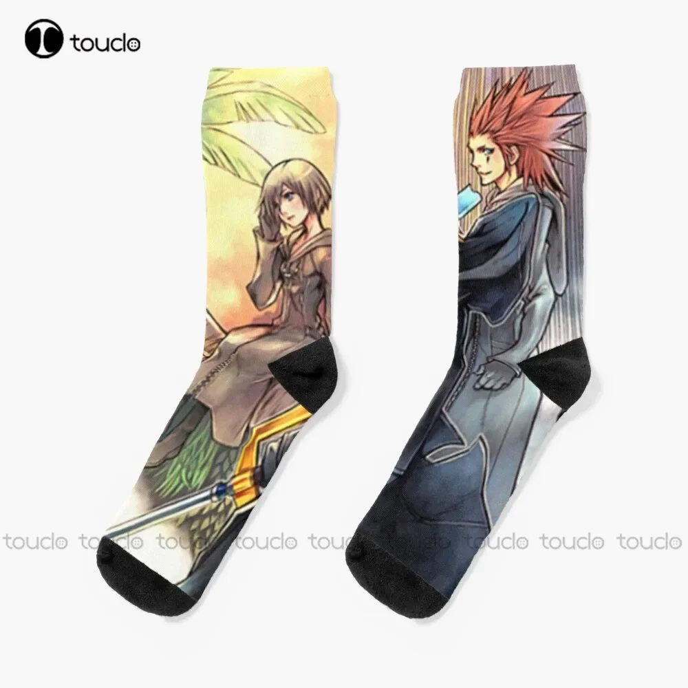 Фото Kingdom Hearts - носки Sea-Salt Trio, футбольные носки, женские персонализированные носки унисекс для взрослых и подростков, молодежные носки 360° °   Цифровая печать искусства №1