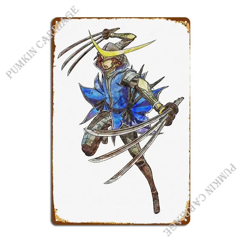 

Samurai Metal Sign Rusty Pub Cinema Wall Cave Tin Sign Poster