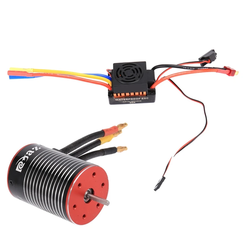 Бесщеточный двигатель 3650 3600 кВ и бесщеточный ESC 60 А водонепроницаемый для 1:10 1/10 RC