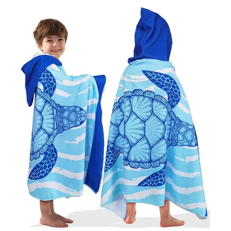 

Soft Hooded Toddler Bathrobe Hooded Gown Towelling Bathrobe Breathable Kids Swimming Changing Robe Towel For Kids Children