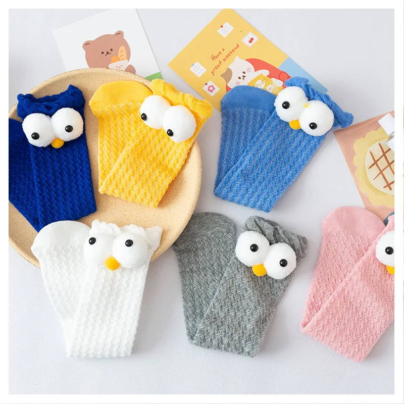 

Spring Funny Cartoon Big Eyes Cotton Breathable Socks Kid Knee High Long Socks for Infant Baby Boys Girls Cheap Clothes Stuff