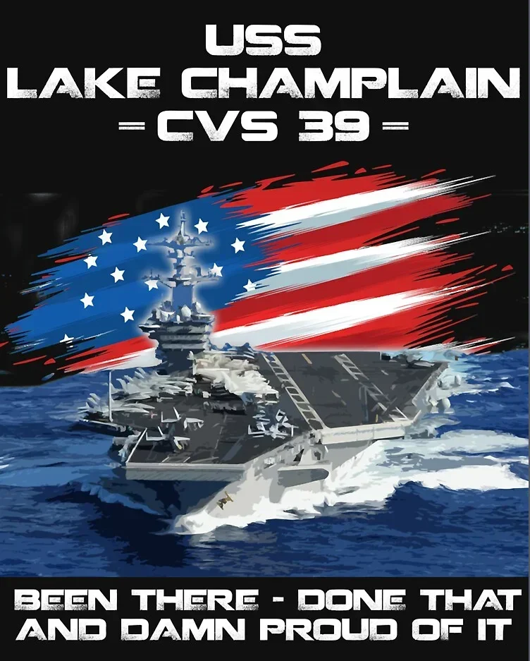 Фото Рождественская футболка USS Lake Champlain CVS-39 Aircraft Carrier, летняя повседневная мужская футболка из 100% хлопка с круглым вырезом и коротким рукавом №4