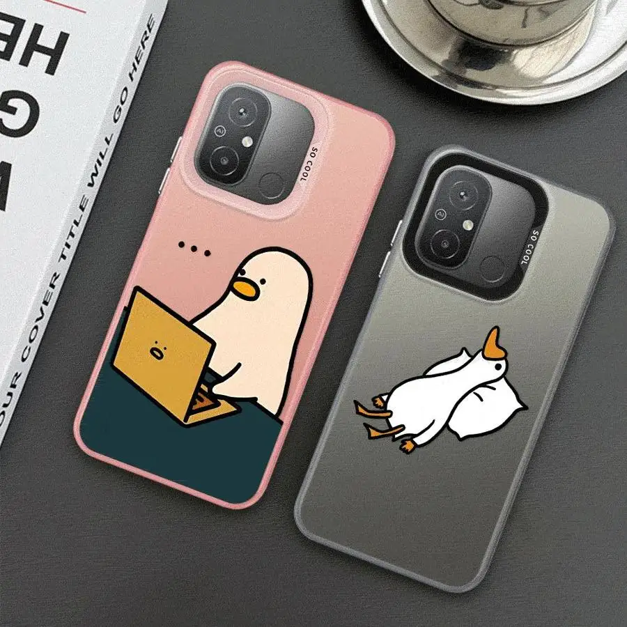 Чехол для телефона Cute Cartoon Slacker Duck Xiaomi Redmi 12 12C 13C 5G 13 4G A1 A2 Plus A3 Poco X3 NFC Pro C50 C51 C61 Cover