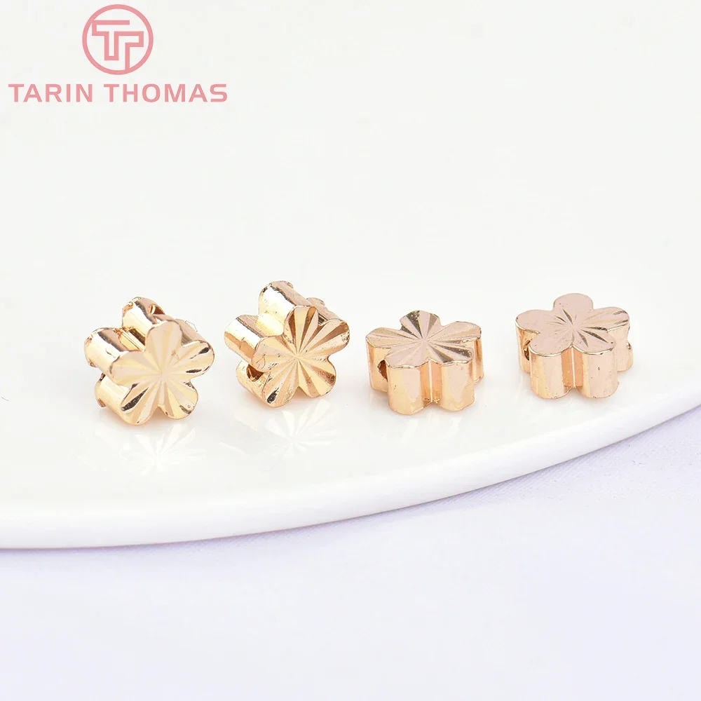 (5728) 20 шт. 6x3 мм 24-каратного золотого цвета латунные бусины-разделители в форме