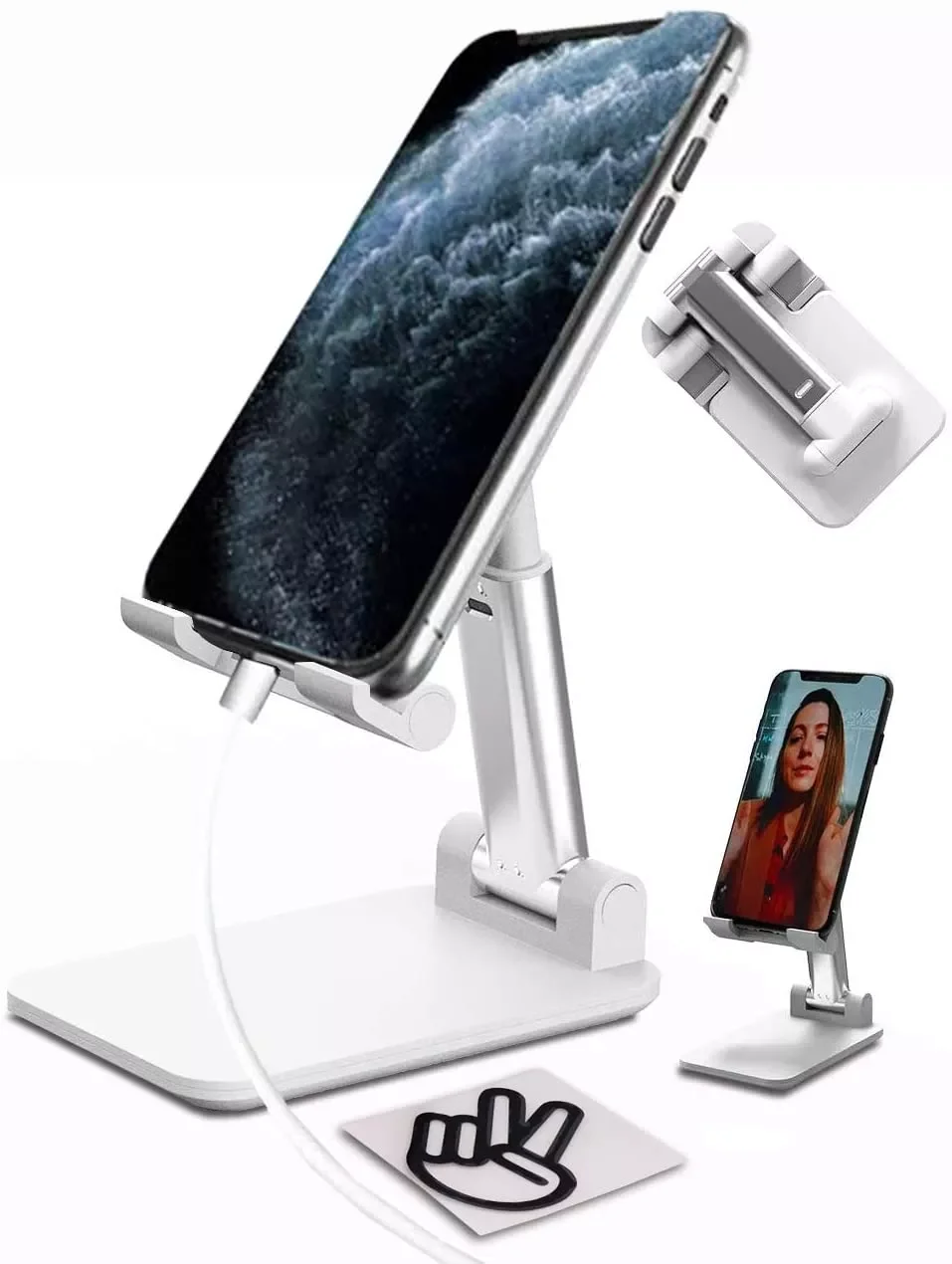 

Подставка для сотового телефона, регулируемая по высоте подставка для сотового телефона FOURCHEN, Толстая Удобная подставка-держатель для теле...