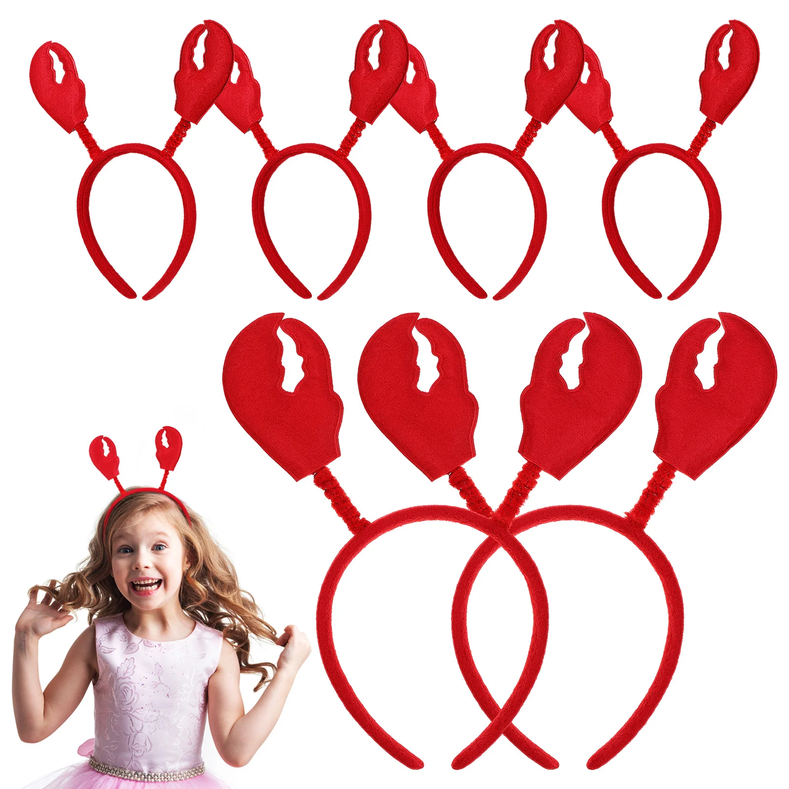 

6 Pcs Kids Headbands Cosplay Bopper Antenna Summer Claw Women Plastic Crayfish Crab Adult Child