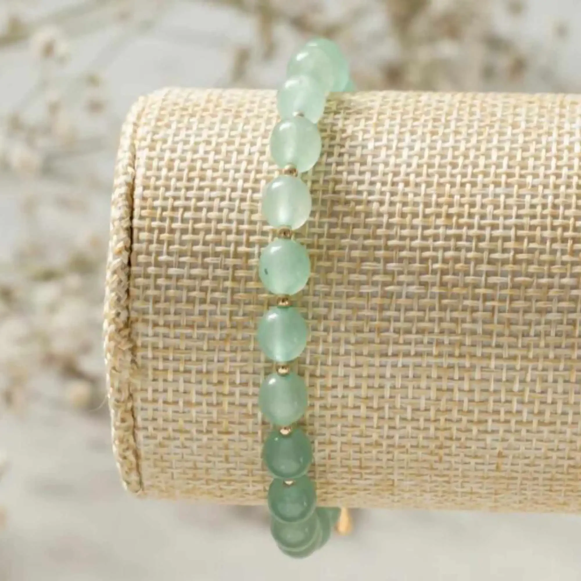 6 мм натуральный узел зеленые хрустальные бусины 14-каратное золото