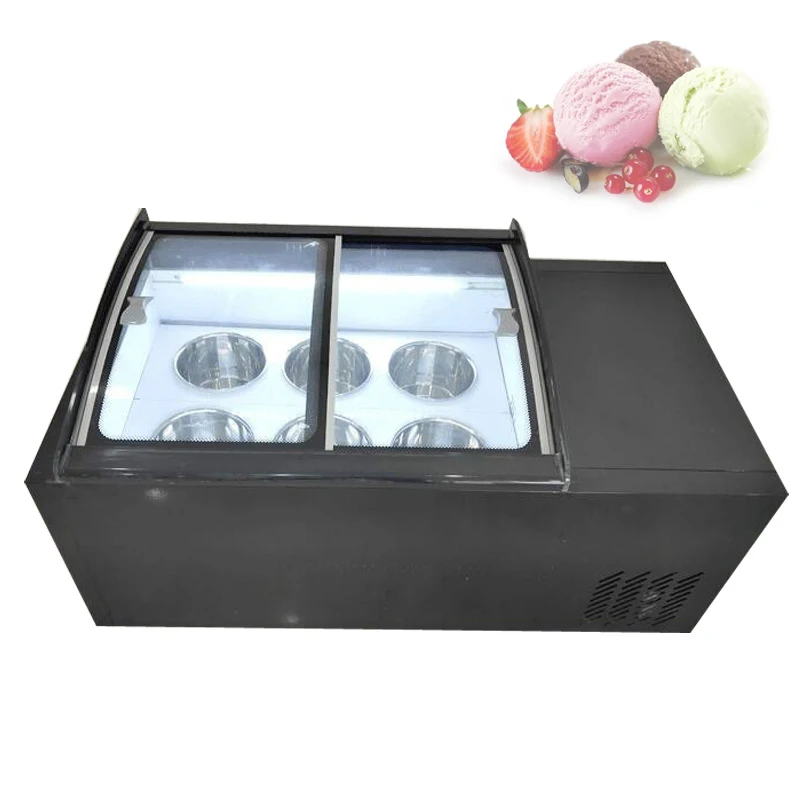 

Commercial Ice Cream Display Cabinet Glass Door Showcase Ice Porridge Cold Drink Refrigerator 190W